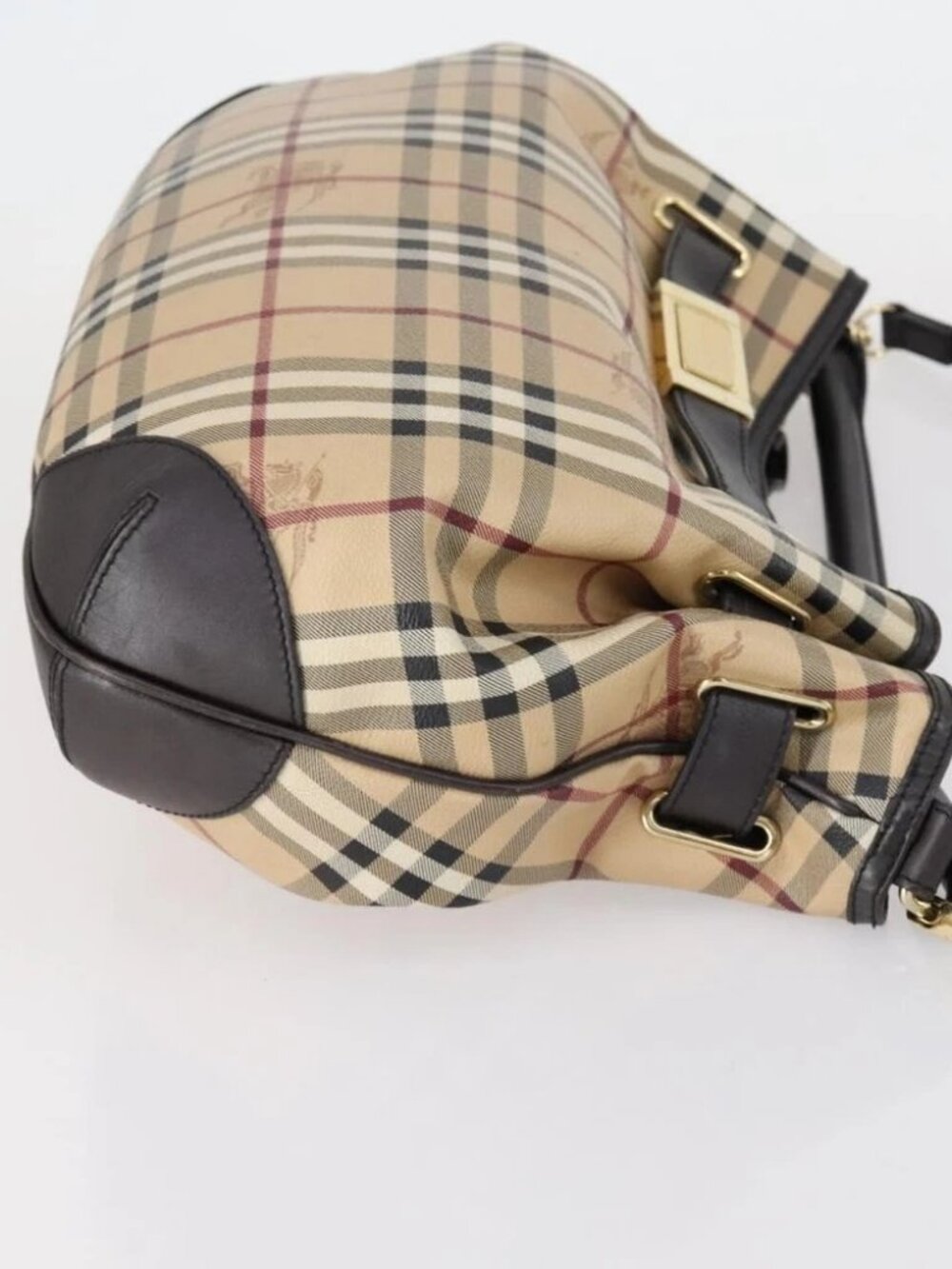 BURBERRY Nova Check Shoulder Bag PVC 2way Beige Gold - Picture 5 of 16